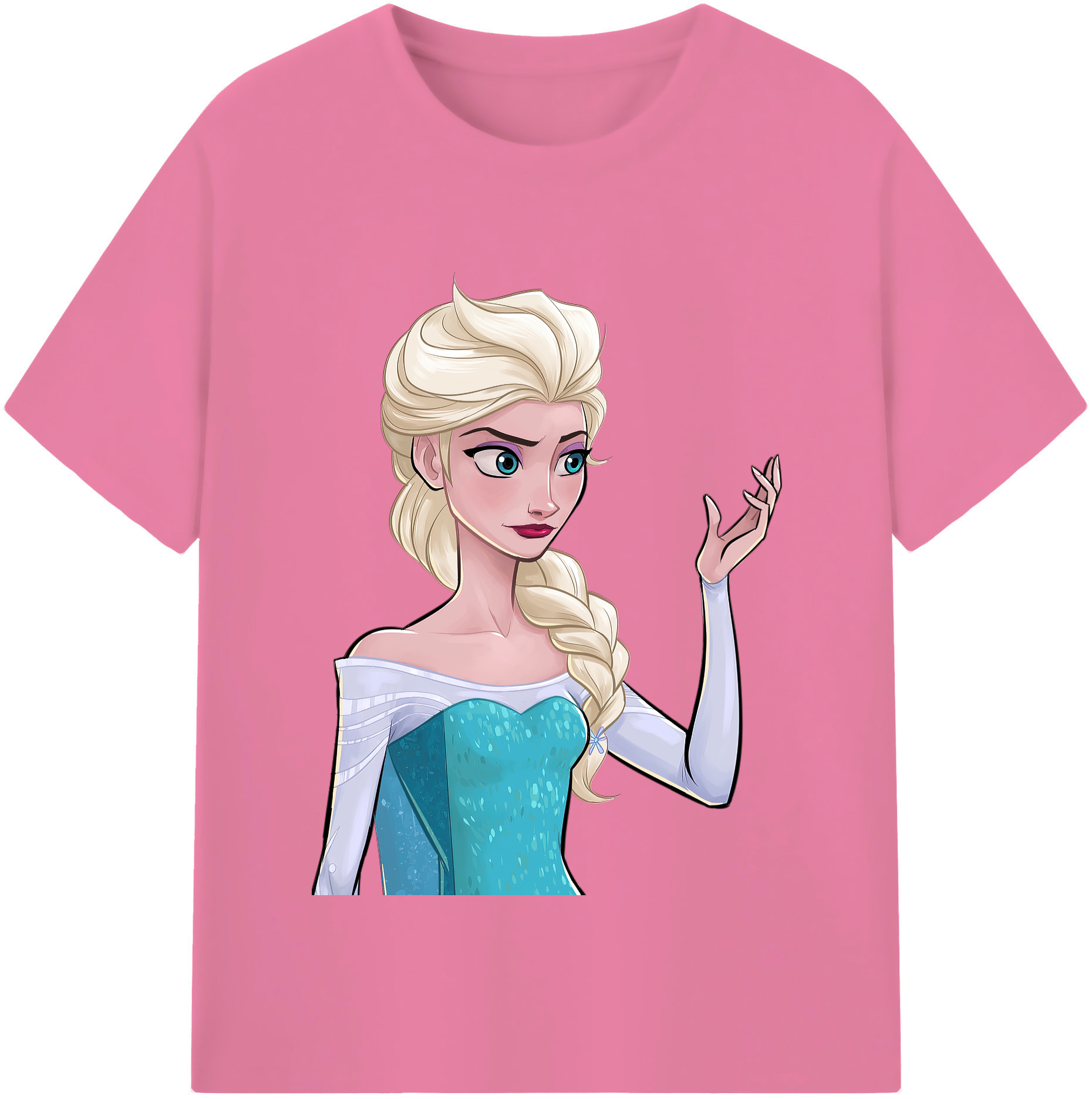 （画像用） アナと雪の女王 アンナ エルサ Frozen Anna Elsa 綿100％半袖Tシャツ（フロントプリント）